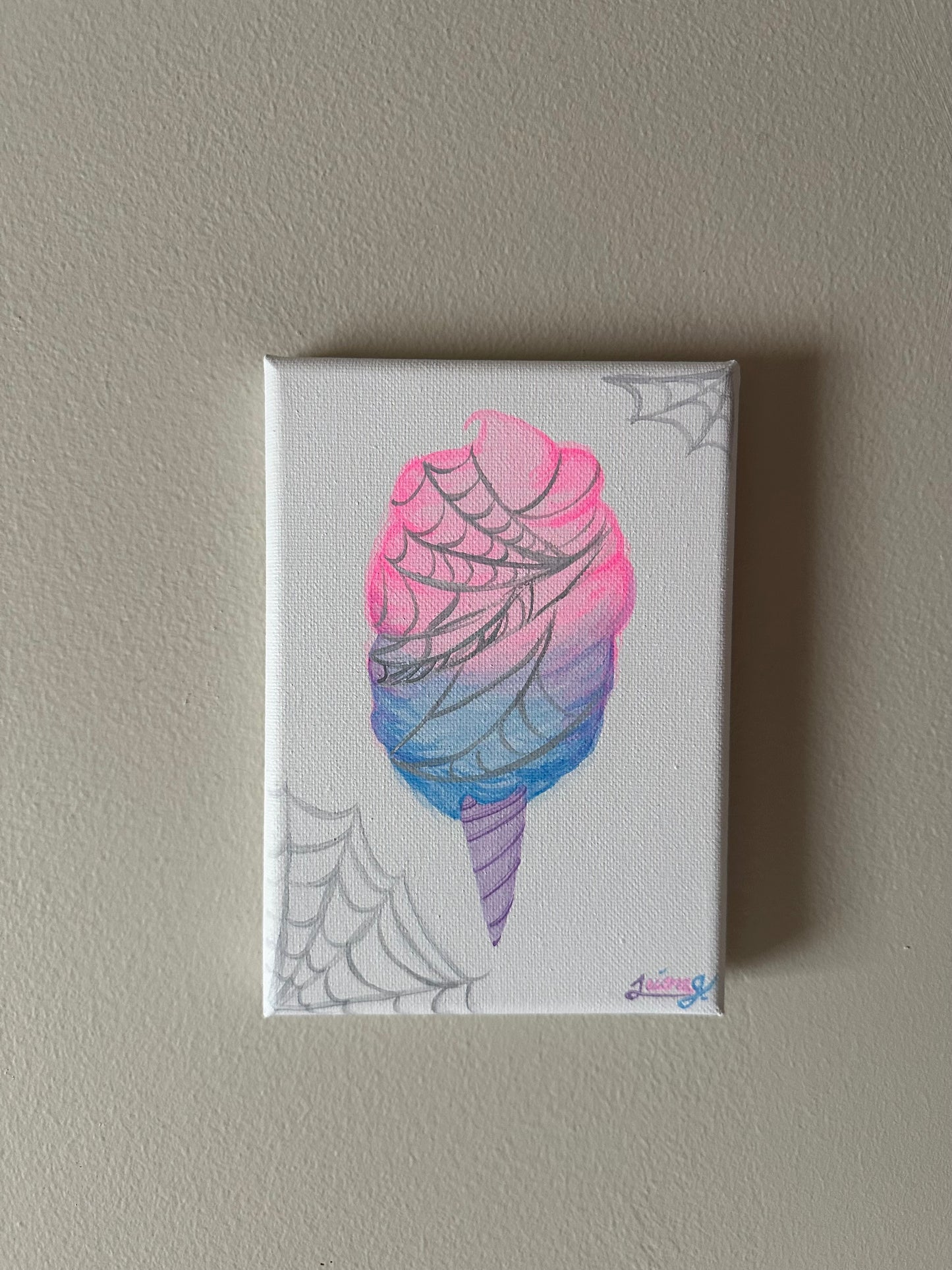 Cobweb Cotton Candy | Witchtober Challenge Day 18 | Original Halloween Art