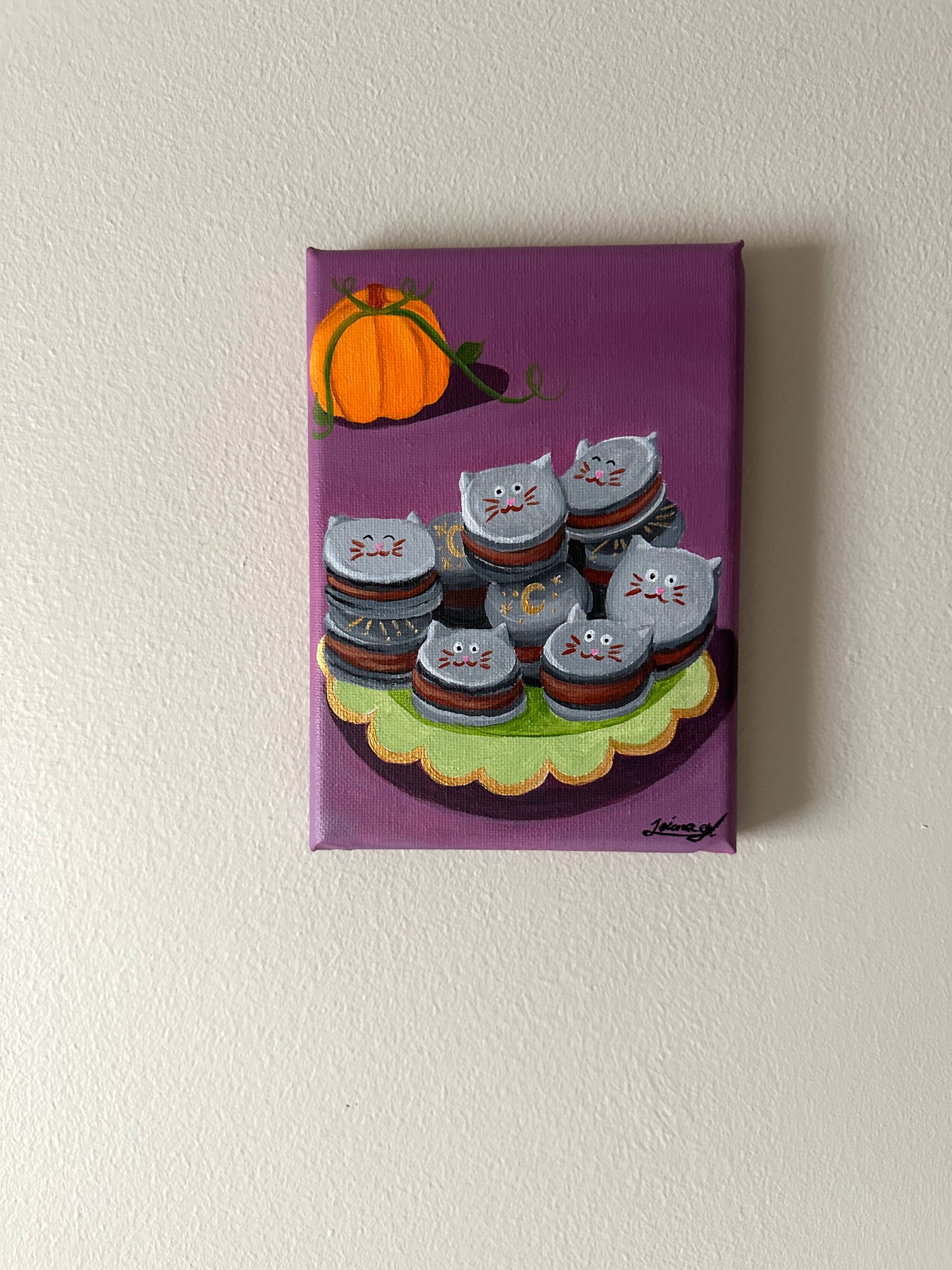 Black Cat Macarons |Witchtober Challenge Day 11 | Original Halloween Art