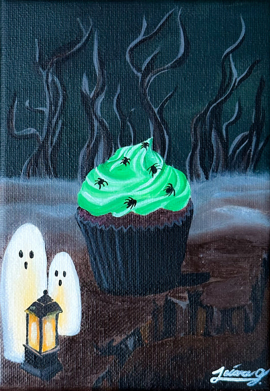 Spooky Cupcake | Witchtober Challenge Day 10 | Original Halloween Art