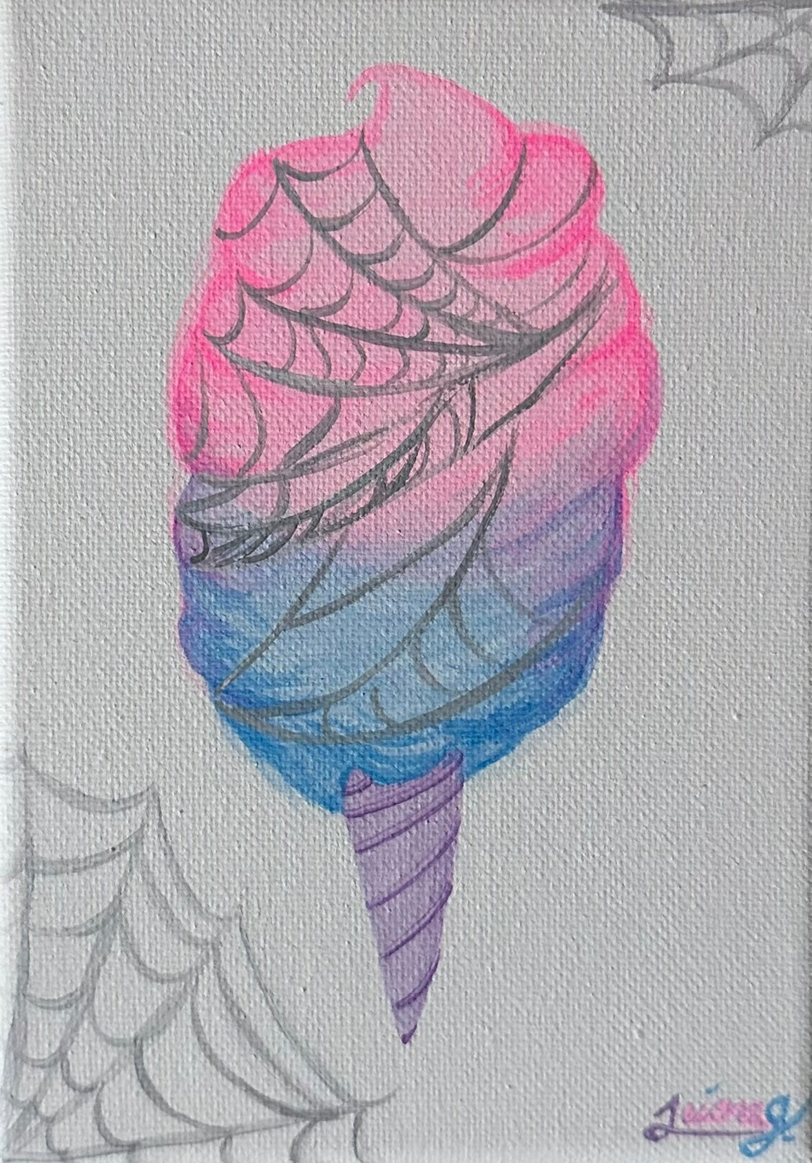 Cobweb Cotton Candy | Witchtober Challenge Day 18 | Original Halloween Art
