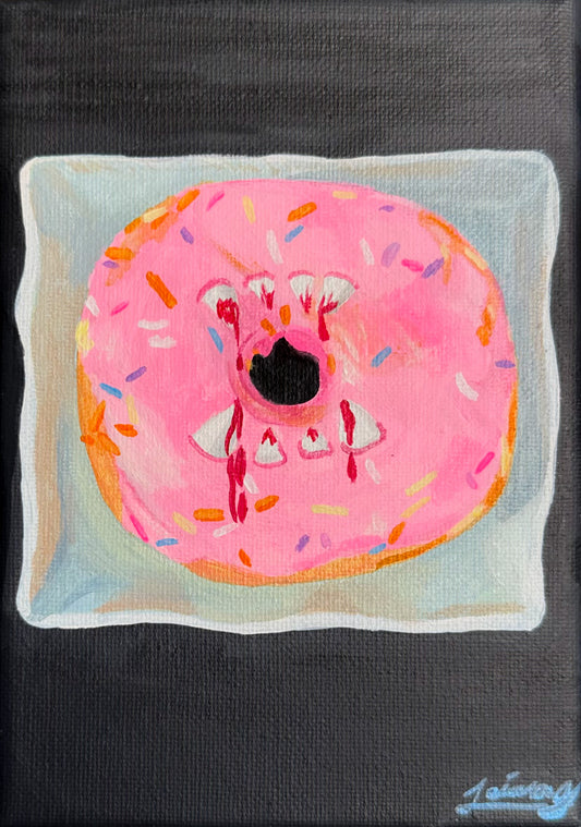 Vampire Donut | Witchtober Challenge Day 15 | Original Halloween Art