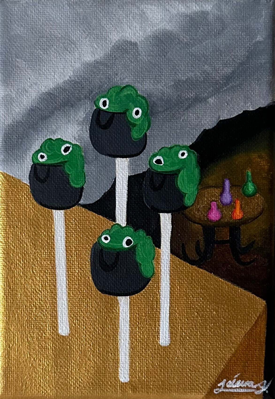 Cauldron Cake Pops | Witchtober Challenge Day 17 | Original Halloween Art