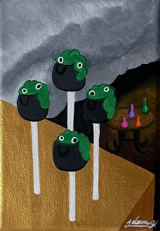 Cauldron Cake Pops | Witchtober Challenge Day 17 | Original Halloween Art