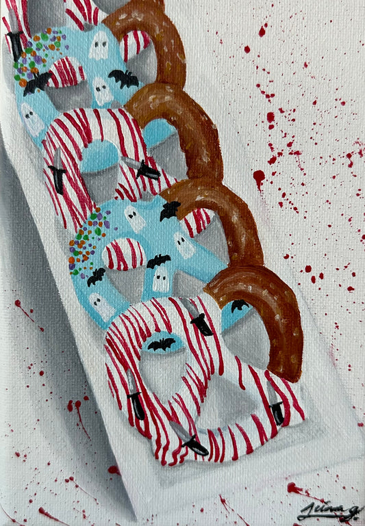 Chocolate Covered Pretzels | Witchtober Challenge Day 14 | Original Halloween Art