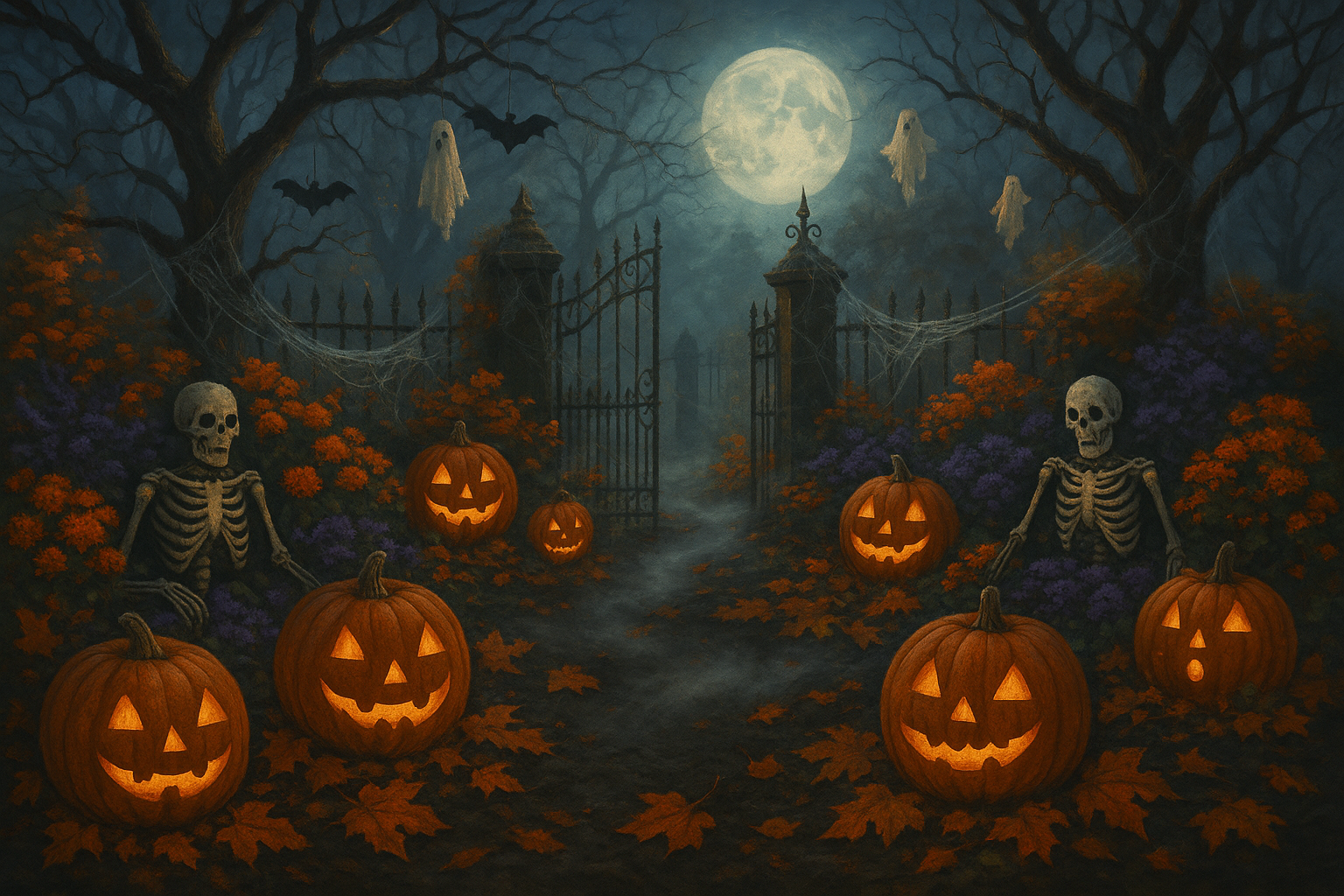 Halloween themed garden
